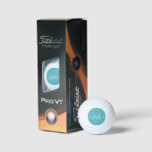 Moderne Thee Blauw Monogram Persoonlijk Ellegant Golfballen (Verpakking)