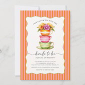 Moderne Thee Bruids Douche Uitnodiging (Voorkant)