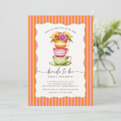 Moderne Thee Bruids Douche Uitnodiging (Staand voorkant)
