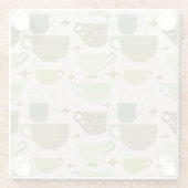 Moderne theekopje uit het midden van de eeuw glazen onderzetter (Achterkant)