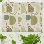 Moderne theekopje uit het midden van de eeuw theedoek (Gevouwen)