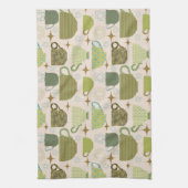 Moderne theekopje uit het midden van de eeuw theedoek (Verticaal)