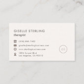 Moderne Therapeut Blush Pink Minimalistische Luxe Visitekaartje (Achterkant)