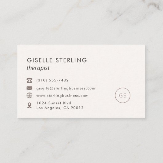 Moderne Therapeut Blush Pink Minimalistische Luxe Visitekaartje (Achterkant)
