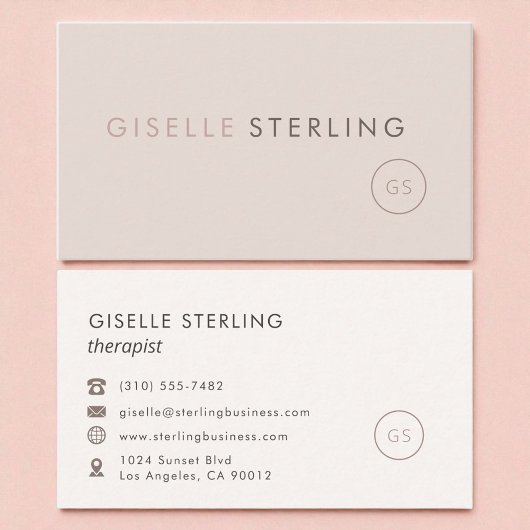 Moderne Therapeut Blush Pink Minimalistische Luxe Visitekaartje