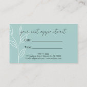 Moderne Therapeut Stylist Spa Botanische Afspraak Visitekaartje (Achterkant)