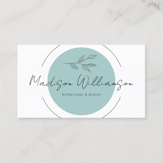 Moderne Therapeut Stylist Spa Botanische Afspraak Visitekaartje (Voorkant)