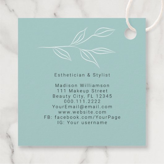 Moderne Therapeut Stylist Spa Minimalistisch Botan Bedankjes Labels (Achterkant)