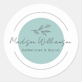 Moderne Therapeut Stylist Spa Minimalistisch Botan Ronde Sticker