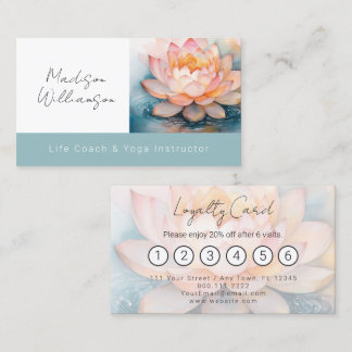 Moderne therapeutische spa-yoga-zen-lotusbloem-loy visitekaartje