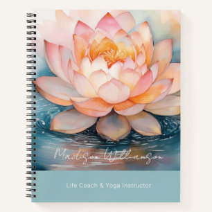 Moderne therapeutische spa yoga zen roze lotusbloe notitieboek
