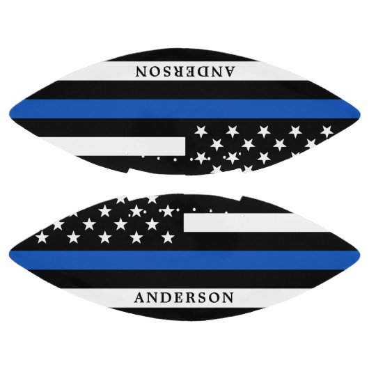 Moderne Thin Blue Line Personalized politieman American Football (Panelen)
