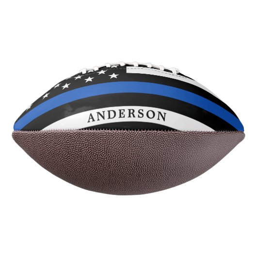 Moderne Thin Blue Line Personalized politieman American Football (Gedraaid 90)