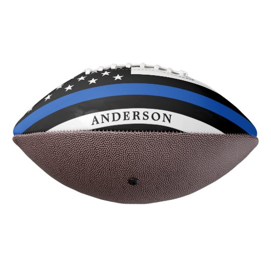 Moderne Thin Blue Line Personalized politieman American Football (Gedraaid 270)