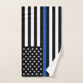 Moderne Thin Blue Line Personalized politieman Bad Handdoek (Handdoek)