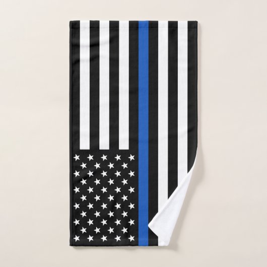 Moderne Thin Blue Line Personalized politieman Bad Handdoek (Handdoek)