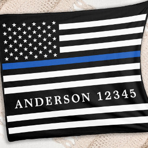 Moderne Thin Blue Line Personalized politieman Fleece Deken