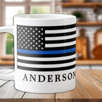 Moderne Thin Blue Line Personalized politieman