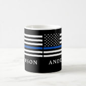 Moderne Thin Blue Line Personalized politieman Koffiemok (Center)