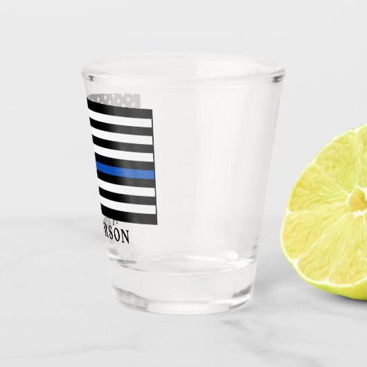 Moderne Thin Blue Line Personalized politieman Shot Glas (Rechts)