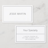 Moderne thin Lijst en Jouw naam | Wit en grijs Visitekaartje (Voorkant / Achterkant)