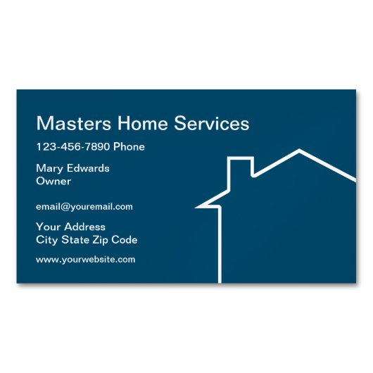 Moderne thuisdiensten magnetisch visitekaartje (Voorkant)