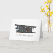 Moderne thuisganger uit de middenstand: 'Birthday' Kaart (Gele Bloem)