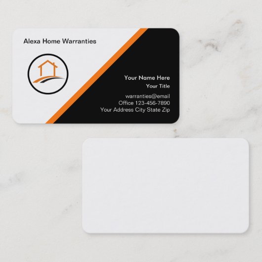 Moderne thuisgarantieservices visitekaartje (Voorkant / Achterkant)