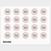 Moderne Thuisgemaakte Banaanbrood Pastel Roze Ronde Sticker (Vel)