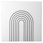 Moderne thuisklare zwarte en witte lijnen abstract tegeltje (Voorkant)