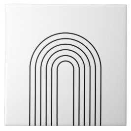 Moderne thuisklare zwarte en witte lijnen abstract tegeltje