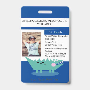 Moderne thuisonderwijs unschooling student alligat badge