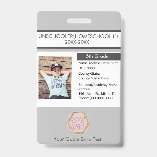 Moderne thuisonderwijs Unschooling Student Badge (Voorzijde)