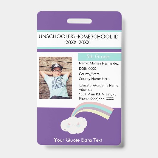 Moderne thuisonderwijs Unschooling Student Cloud Badge (Voorzijde)