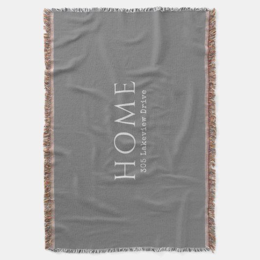 Moderne Thuistypografie met uw adres Deken (Voorkant Verticaal)