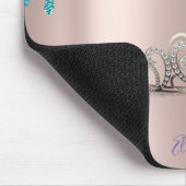 Moderne Tiara Glitterdruppels Roze Goud Muismat (Hoek)