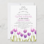 Moderne Tiara Quinceañera Paarse Lavendel Verjaard Kaart (Voorkant)
