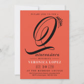 Moderne Tiara Sinaasappel Rood 15e Quinceañera Par Kaart (Voorkant)