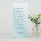 Moderne Tichelblauwe Abstracte Minimalistische Tro Menu (Staand voorkant)