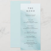 Moderne Tichelblauwe Abstracte Minimalistische Tro Menu (Voorkant / Achterkant)