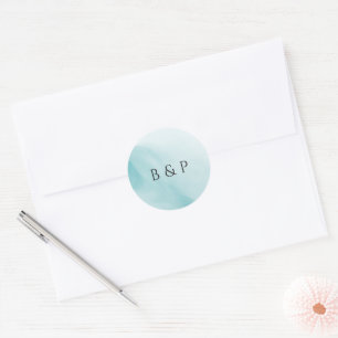 Moderne Tichelblauwe Abstracte Minimalistische Tro Ronde Sticker