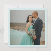 Moderne Tichelblauwe Abstracte Minimalistische Tro Save The Date (Achterkant)