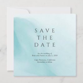 Moderne Tichelblauwe Abstracte Minimalistische Tro Save The Date