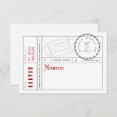 Moderne Ticket Tab-reactiekaart RSVP Kaartje (Voorkant / Achterkant)