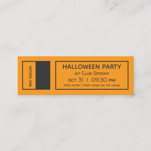 Moderne tickets voor uitnodigingen voor halloween- (Voorkant)