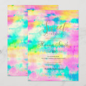 Moderne Tie Dye Abstract Kleurrijk Kaart (Voorkant / Achterkant)