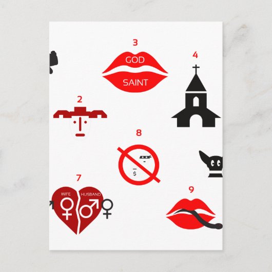 moderne tien geboden briefkaart (Voorkant)