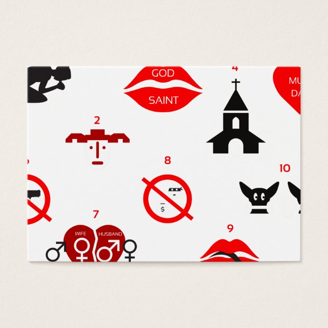 moderne tien geboden visitekaartjes (Voorkant)