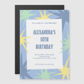 Moderne tiende verjaardag magnetische uitnodiging (Voorkant / Achterkant)
