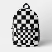 Moderne tiener skandinaviër geruit Zwart Wit Bedrukte Rugzak (Voorkant)